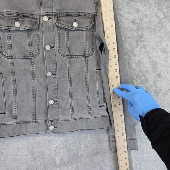 ASOS Jacket Mens Size XS Gray Denim Trucker Jean Button Front Pockets Casual - Picture 4 of 11